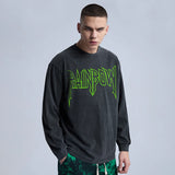 Sadcore Streetwear – Rainbowtouches Washed Long T Shirt Unisex Vintage Fashion Dr – Edgy Streetwear for All Genders