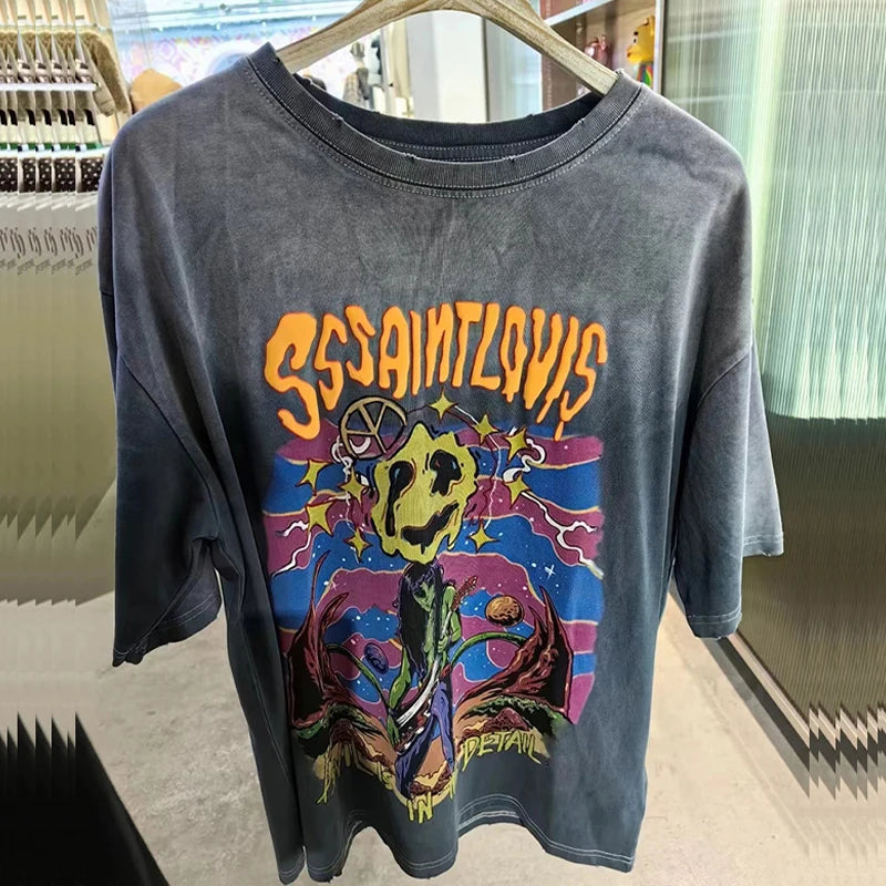 Y2K Graphic Tee – 2024Ss Saint Louis T Shirts Men Woman Good Quality Cotton Lo – Urban Streetwear for Men & Women