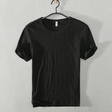 Summer Short Sleeved Men'S Thin Section Casual All Match Loose Cotton Breathable Round Neck Solid Color Bottoming Shirt