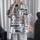2023 Summer New Light Luxury Fashion Shirt Men Loose Casual Short-sleeved Shirt All-match Boutique Clothing Simple Style