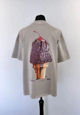 Anime Graphic tee – 2024 Summer New Street Style Ice Cream Print Short Sleeve Co
