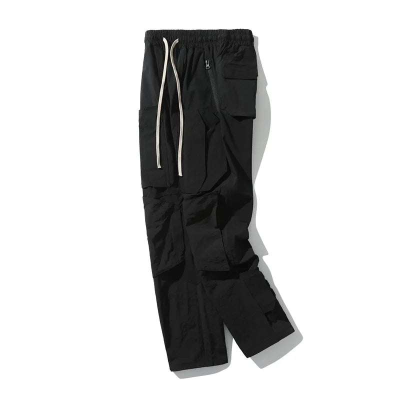 high new luxury men 2023 cotton under my car zip up comfortable nylon parkour sweat casual pants sports khaki cargo a05 unique cargo style 1653
