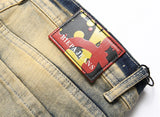 men fashion slim ripped jeans color block patchwork trend denim pants streetwear hip hop jeans trousers for male unique jeans style 479