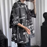 2023 Summer New Light Luxury Fashion Shirt Men Loose Casual Short-sleeved Shirt All-match Boutique Clothing Simple Style