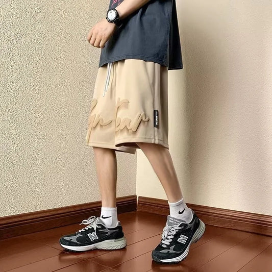 american vintage foamed printed shorts for men summer y2k streetwear fashion baggy short pants gym sports bermudas para hombre drawstring street shorts