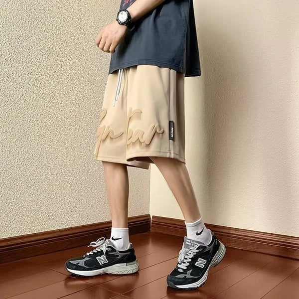 american vintage foamed printed shorts for men summer y2k streetwear fashion baggy short pants gym sports bermudas para hombre drawstring street shorts