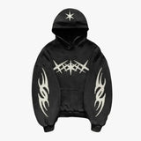 Skatercore Fit – Y2K Gothic Hoodie Loose Splicing Hoodies Women Geometric – Streetwear Fashion for Men & Women