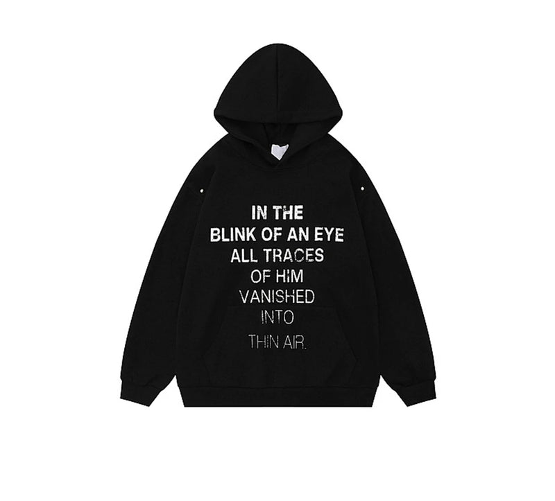 Men Hip Hop Hoodie Sweatshirt Streetwear 2024 Autumn Letter Graphic Ho