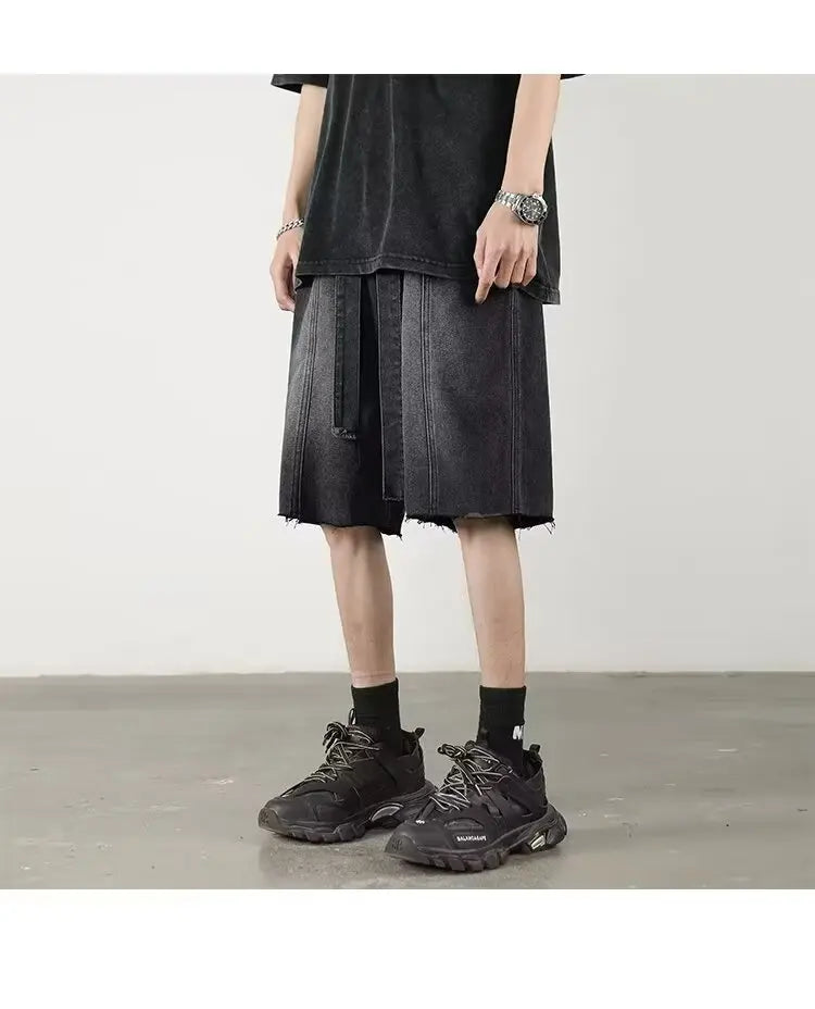 Mens Loose Baggy Denim Short Men Jeans Fashion Streetwear Hip Hop  Male Classic