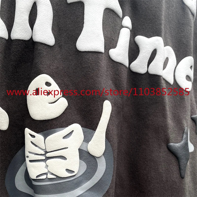 2024 Autumn Winter New Vintage Velvet Hoodie Long Sleeve American Heav