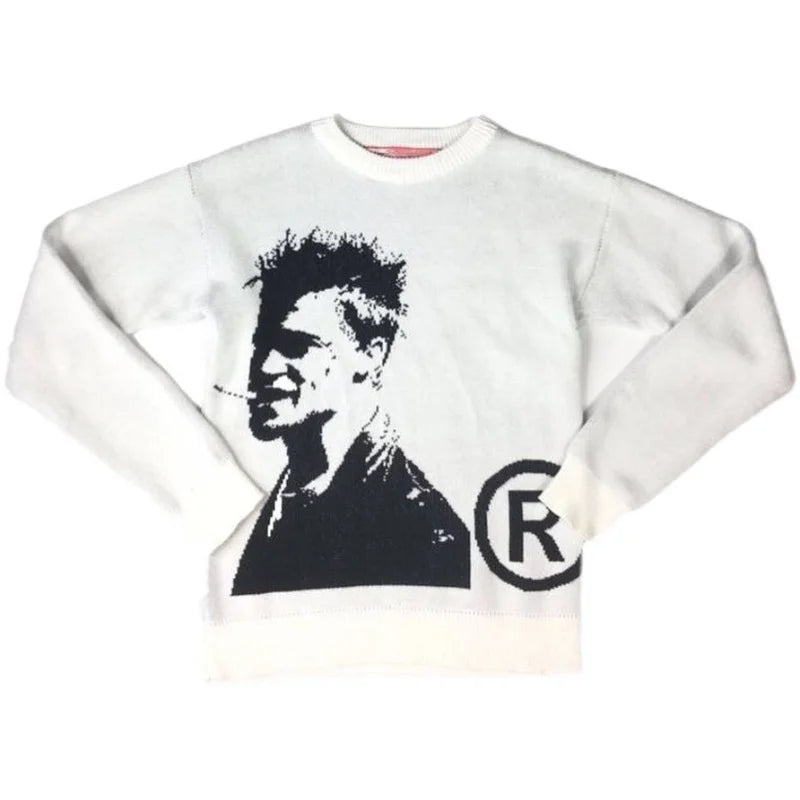 new 2022 men luxury winter gentleman classic joy brad pitt knit casual sweaters pullover asian plug size high drake r31 high quality cotton pullover, streetwear fashion hoodie, Y2K vintage urban hoodie