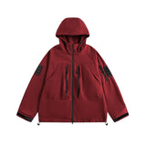 Vintage hooded fleece parka graffiti bomber