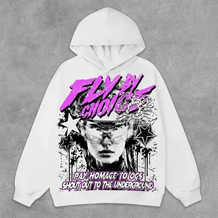 Sadcore Shirt – Harajuku Oversized Vintage Surprised Mummy Print Hoodies – Streetwear Fashion for Men & Women