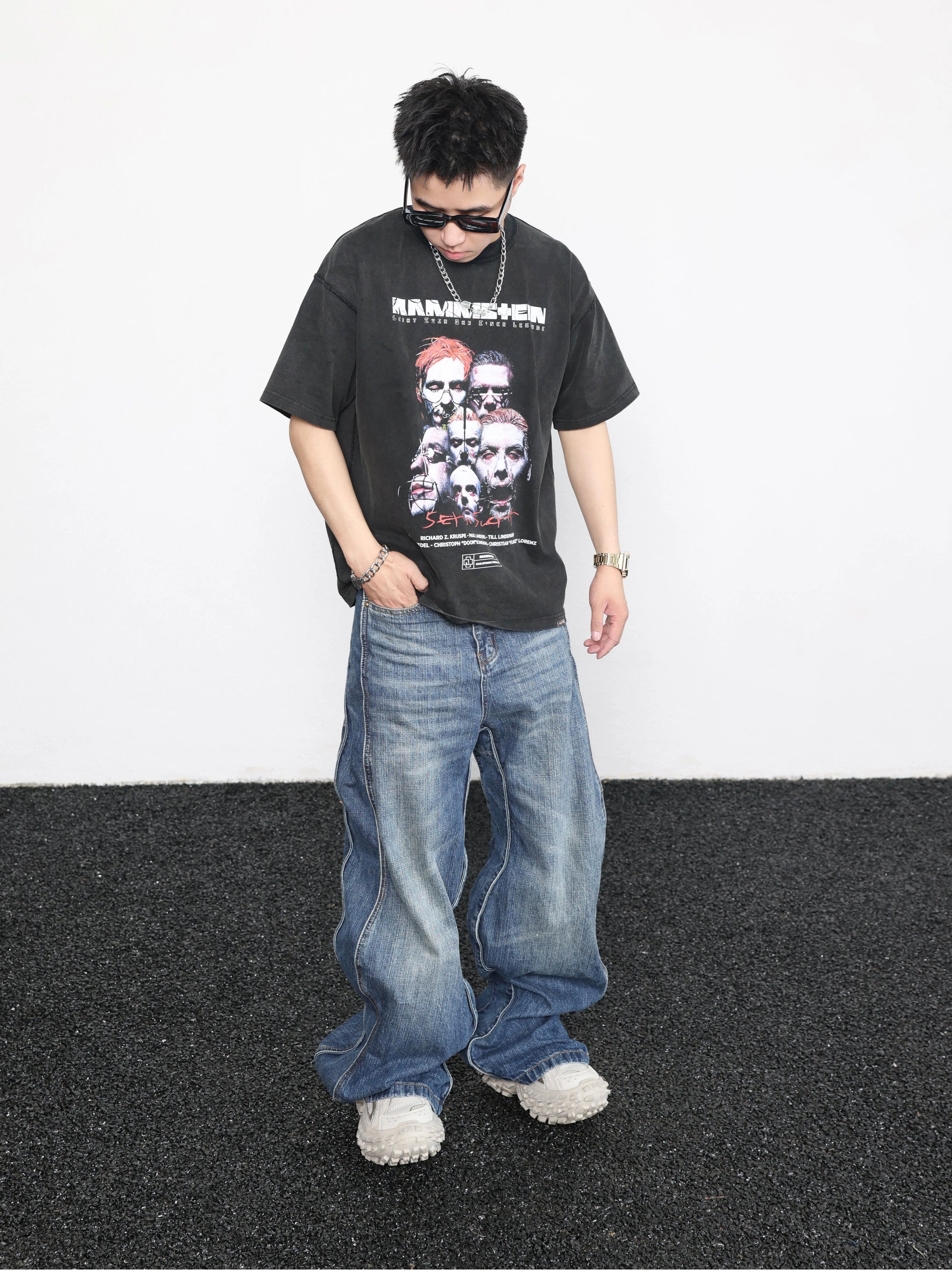 men high street twisted wave pants casual harajuku retro washed zipper straight trouser hip hop fashion streetwear baggy joggers unique joggers style 2896