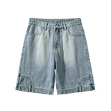 High Street Denim Short Retro Blue Jeans Summer New Men's Baggy Shorts Y2k Oversize Clothes Unisex Jeans