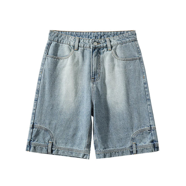 High Street Denim Short Retro Blue Jeans Summer New Men's Baggy Shorts Y2k Oversize Clothes Unisex Jeans