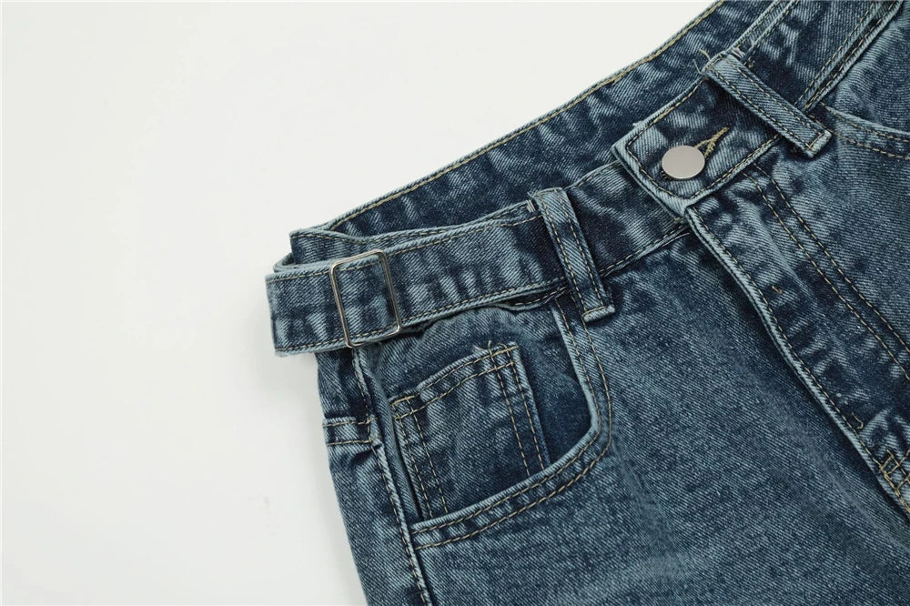 vintage multi pocket jeans mens harajuku cargo denim pants retro hip hop straight loose jean pants men clothing 1 unique cargo style 484
