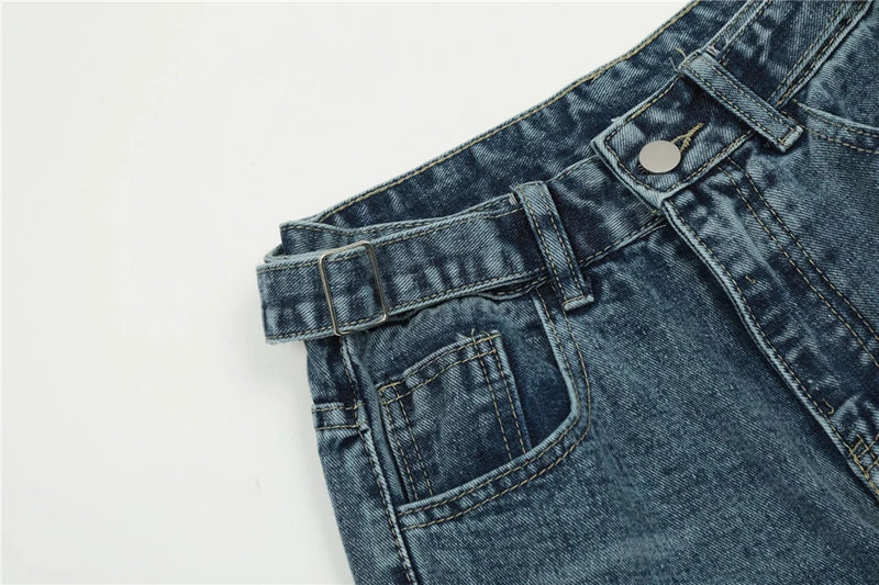 vintage multi pocket jeans mens harajuku cargo denim pants retro hip hop straight loose jean pants men clothing 1 unique cargo style 484