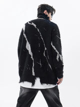 mens sweater fashion cross lines harajuku streetwear hip hop warm hairy knitted high neck sweaters unisex knit sweater jumpers - trendy hip hop fashion hoodie, 2025 streetwear drop, gothic aesthetic hoodie for winter