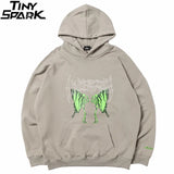 2023 Men Hip Hop Hoodie Sweatshirt Dancing Skull Butterfly Print Harajuku Hoodie Streetwear Winter Fleece Hooded Pullover Cotton