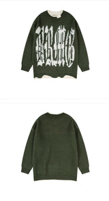 mens sweater fashion patchwork fake two pieces streetwear hip hop knitted sweaters pullover casual cotton sweater unisex clothes - graphic printed hoodie for men and women, oversized streetwear hoodie, 2025 streetwear drop