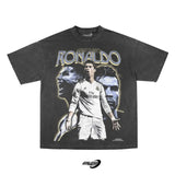 Trapwear Streetwear top – European And American Football Anime Portrait Print Top Men