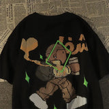 Cyberpunk Tribal flame – Trendy Brand Retro Cartoon Pure Cotton Short Sleeved T Shirt