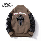 leather panel jacket, streetwear for men, men's streetwear fashion, oversized urban jacket, high quality cold-weather coat