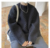 bold graphic pullover, layered streetwear look, soft knit pullover with flame design, y2k fashion statement