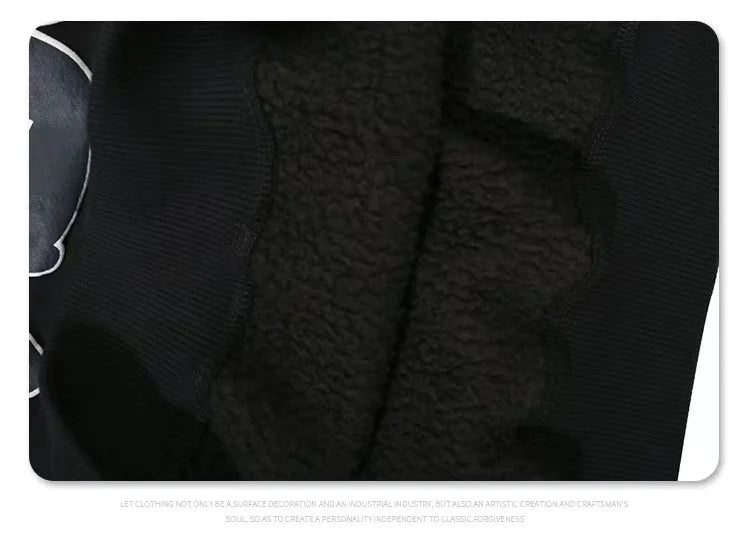 Three Dimensional Foam Splicing Color Hoodie Plus Fleece Hoodie Men An