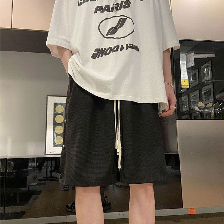 2023 summer new light luxury fashion pants men shorts casual loose beach pants all match boutique clothing simple style unique shorts style 3756