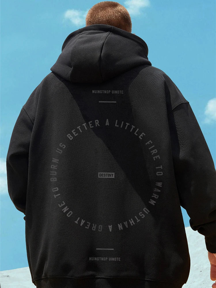 Autumn Loose Pullovers Men Women Destiny Letter Print Hoodies Oversize