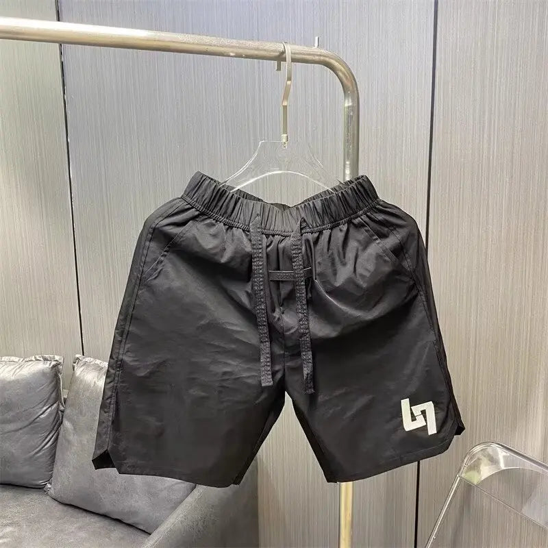 Men's Sports Shorts Summer Korean Graphic Sweatpants High Street Fashion Green Shorts High Quality Beach Quick Drying Shorts New