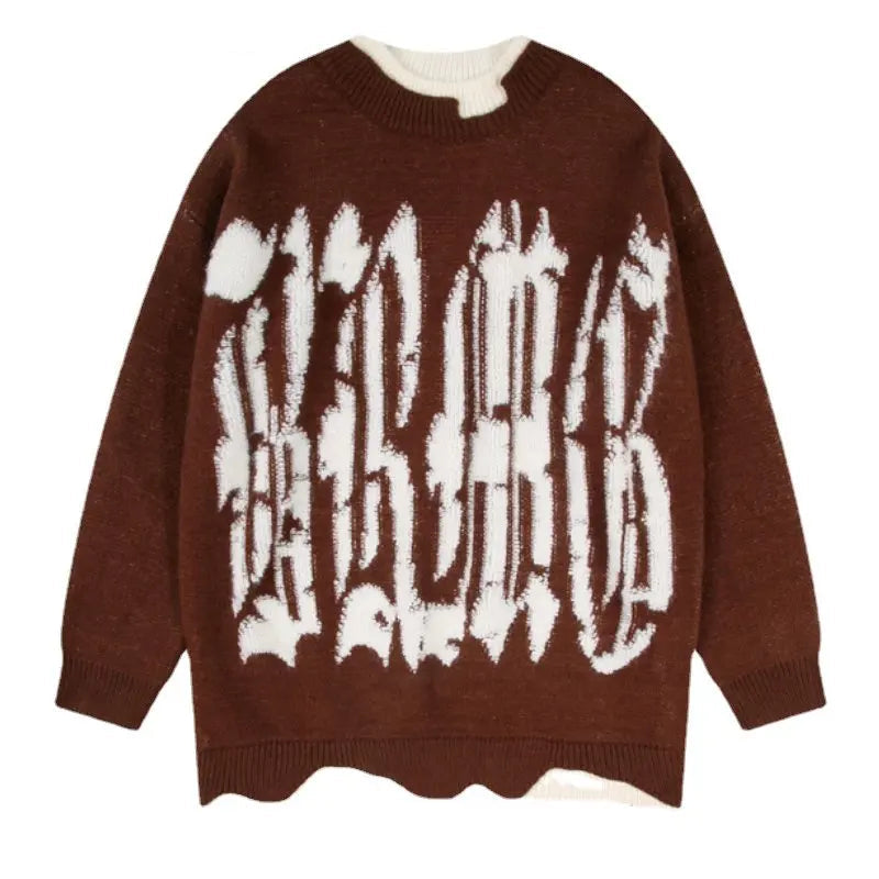 mens sweater fashion patchwork fake two pieces streetwear hip hop knitted sweaters pullover casual cotton sweater unisex clothes - graphic printed hoodie for men and women, soft fleece-lined outerwear, vintage look oversized hoodie