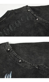 Skatercore Aesthetic piece – Summer Removable Sleeve Dressed Short Sleeve Knitted Wash Dr