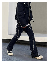 retro washed denim jean pants 2023 new casual zipper open loose straight jeans hip hop y2k pants mens jeans streetwear joggers unique joggers style 4202