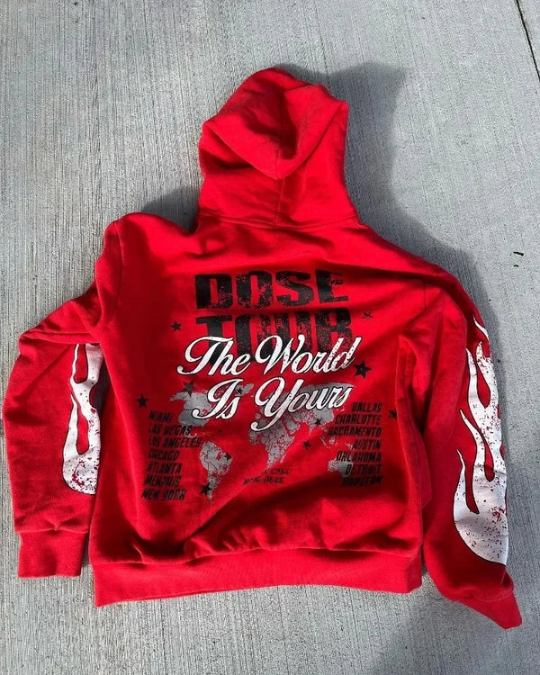 Y2K Street Hip Hop Clothing Harajuku Letter Print Oversized Hoodie Men
