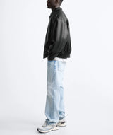 American high street PU imitation leather lapel cotton jacket autumn warm jacket men