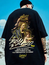 Sadcore Tribal flames – Maternal Love Gothic T Shirts 2025 Summer Casual Short Sleeve