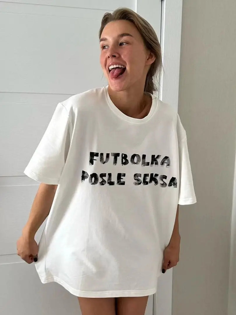 Personalized street American retro simple letter printed cotton short-sleeved loose and versatile niche casual trendy brand tops
