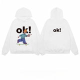 Trendy European American Ins Cartoon Fun Hooded Sweatshirts Men Women in Autumn and Winter Y2K Personalized Hot Couple Jackets
