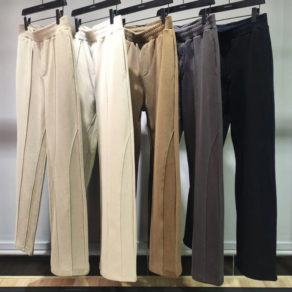 harajuku street mens patchwork straight jogging pants oversized sports pants for men solid color casual micro flared sweatpants streetwear sweatpants
