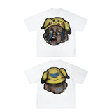 y2k glitchcore anime tee with broken block print and neon panels