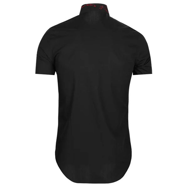 New 2022 Luxury Men Classic Embroidered bee stripe Fashion Cotton Casual Shirts Shirt High Quality Short Sleeves A68