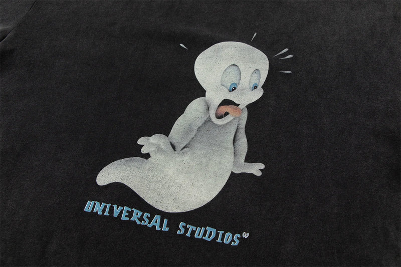 Vintage Retro Cartoon anime washed  high street  summer loose fashion casual T-shirt Tops