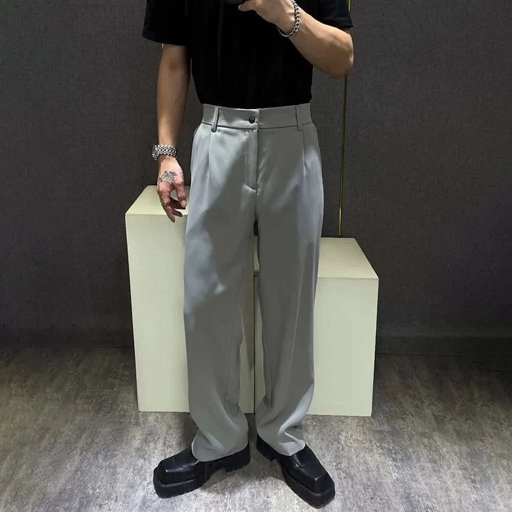 mens trousers british elegant casual pants autumn fashion temperament versatile business commuting straight pants mens clothing unique default style 119