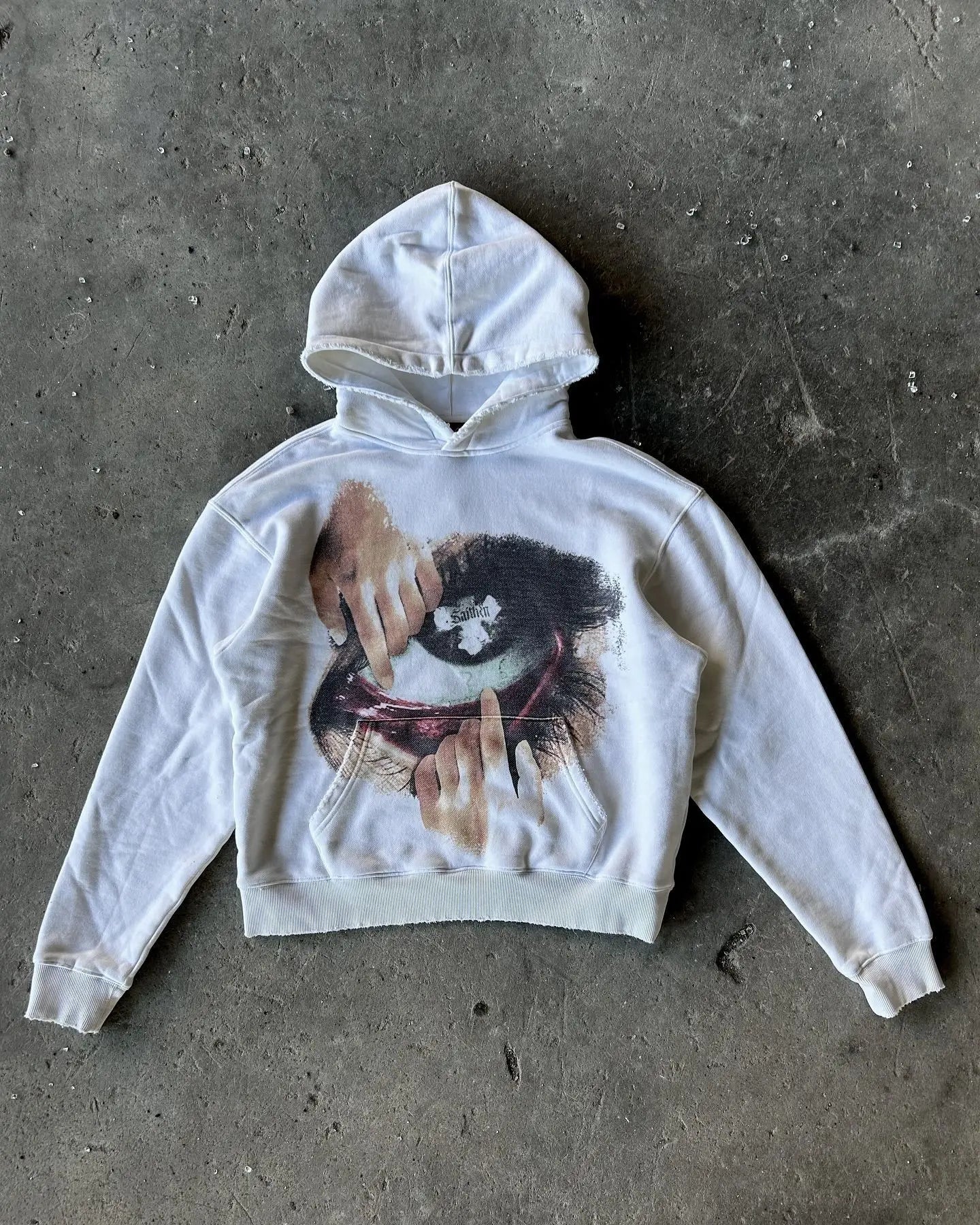 Y2K Autumn Winter Outfit Long Sleeve Hoodie Dark Retro Printed Sweatshirt