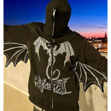 Hip Hop Loose Jacket Interesting Dragon Bat Sleeve Retro Tops Retro St