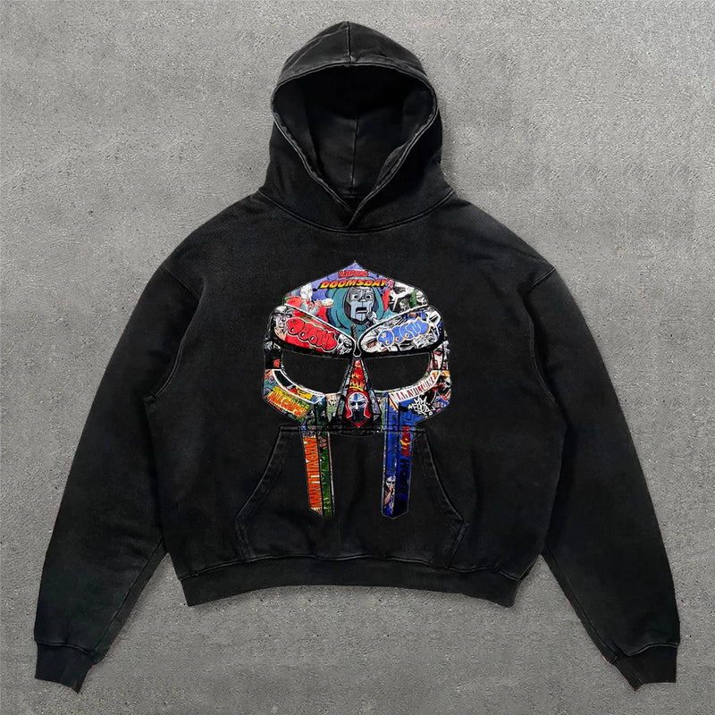 Oversized Punk Printing Hoodie Streetwear Harajuku Sweatshirt Y2K Tops