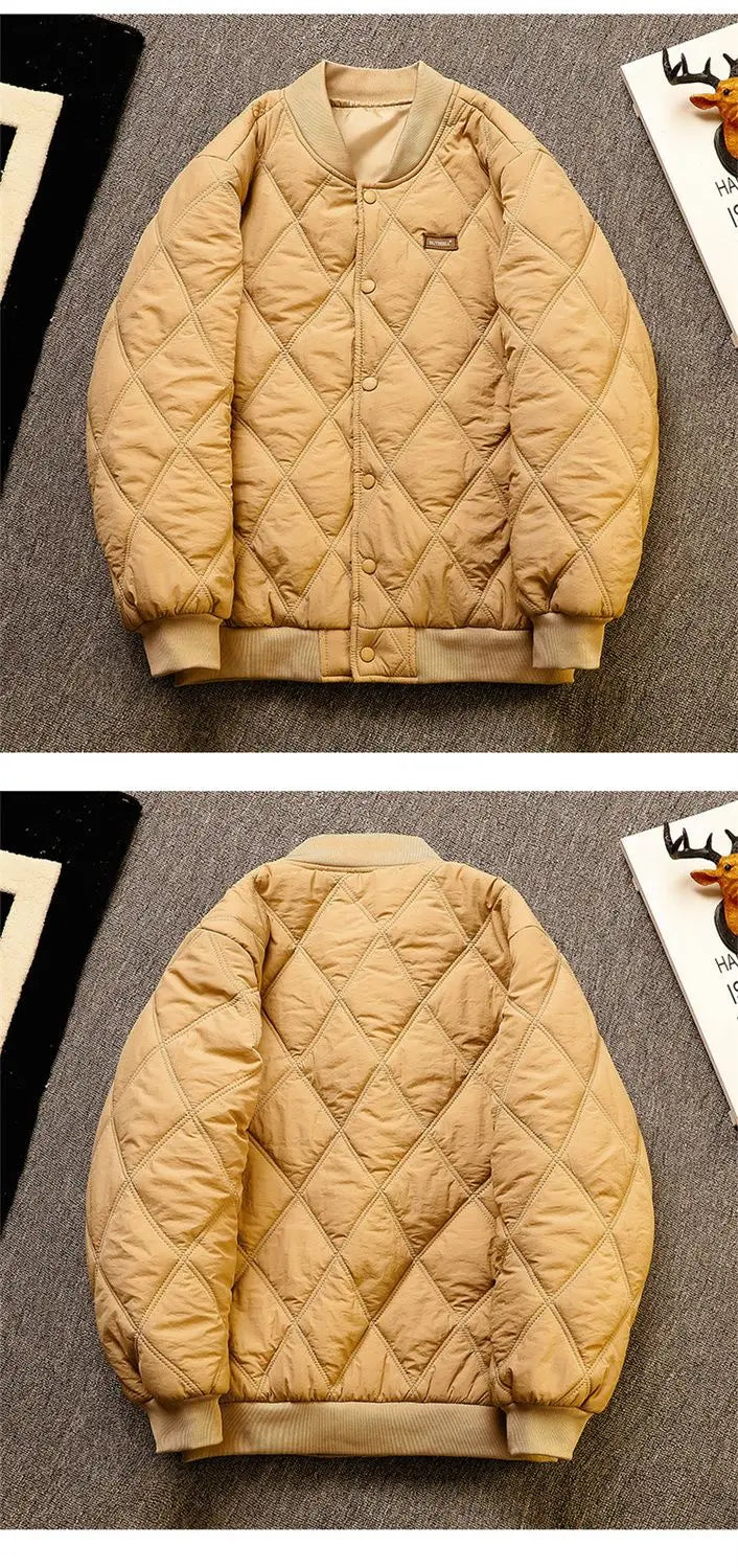 Japanese High Street Men and Women Winter Trendy Personalized Baseball Jacket Thick Jacket Couple Loose Retro Harajuku Top y2k